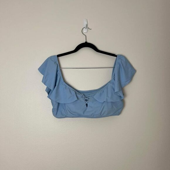 Ruffle lace up bikini top - Picture 1 of 2